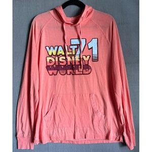 Walt Disney World 71 Hoodie Women  Medium Pink Long Sleeve Lightweight  Casual